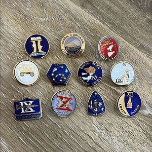 Lot of 11 NASA Gemini Mission Lapel Pins